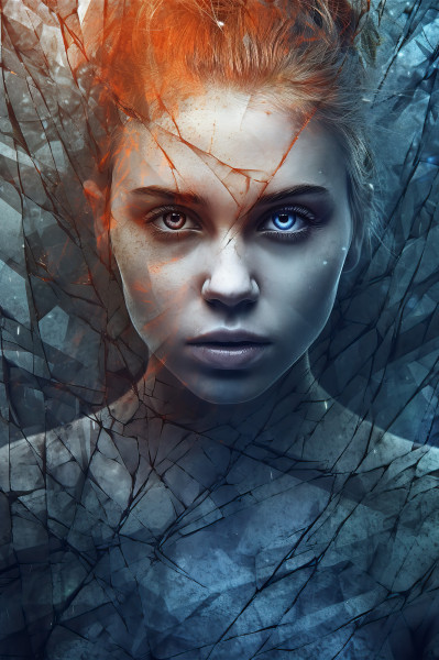 Transcendent Slate: Abstract Girl - Acrylic Print