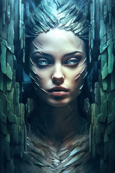 Enigmatic Presence: Abstract Stone Goddess - Acrylic Print