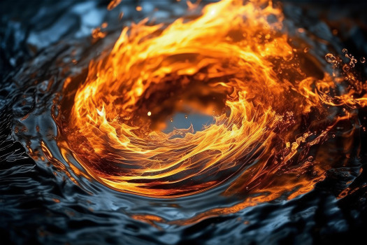 Fiery Vortex: Abstract Fire Whirlwind Acrylic Print