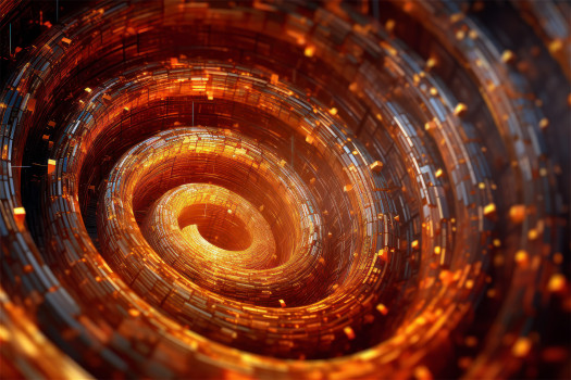 Metallic Spiral: Abstract Wall Art Decor - Acrylic Print