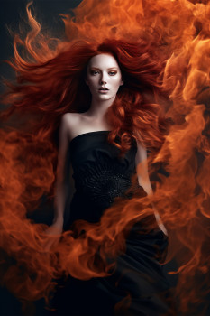 Flaming Irina: Abstract Art Acrylic Print for Wall Decor