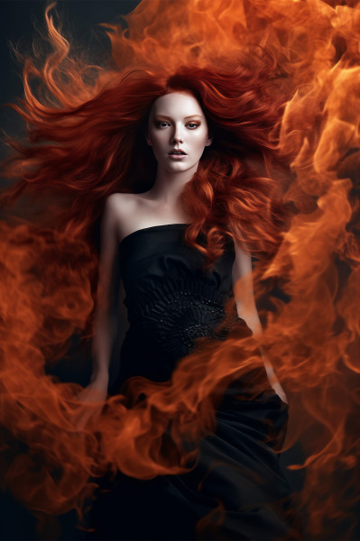 Flaming Irina: Abstract Art Acrylic Print for Wall Decor