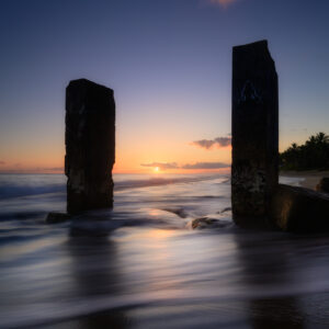 Portal to Serenity: Mystical Sunrise over the Ocean through the Acrylic Print