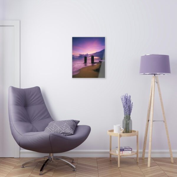 Journey into the Mystical: Experience a Colorful Dawn on a Frosted Ocean Surface Through the Magic Portal of this Acrylic Print