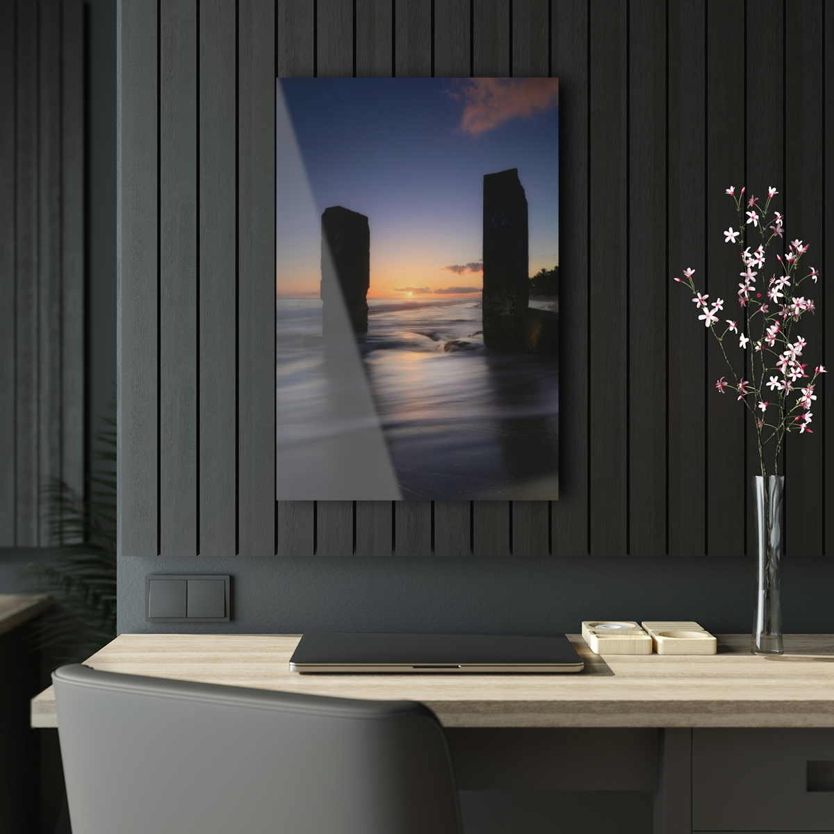 Portal to Serenity: Mystical Sunrise over the Ocean through the Acrylic Print