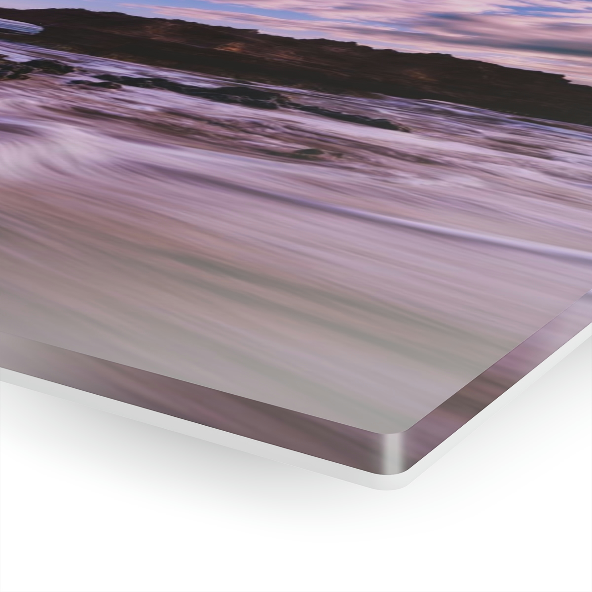 78310-12.jpg Ocean’s Embrace: Nature Painting of a Coastal Rock at Dawn with a Warm and Cold Palette in Acrylic Print