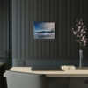 Seascape Symphony: An Acrylic Print Celebrating the Mystical Meeting of Dawn, Ocean Waves, and Rocks