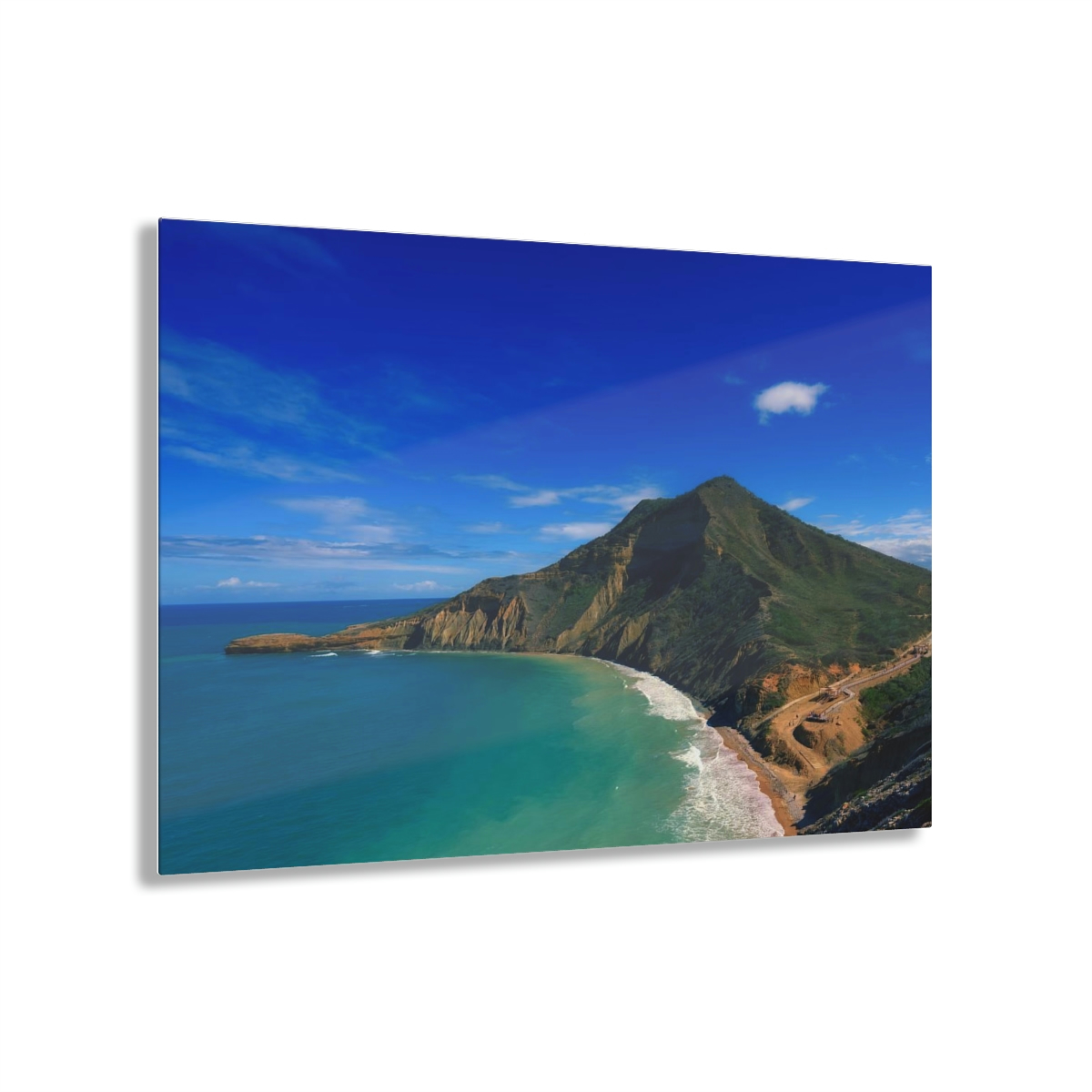 Tropical Paradise: Captivating Acrylic Prints of Beautiful Caribbean Mountains