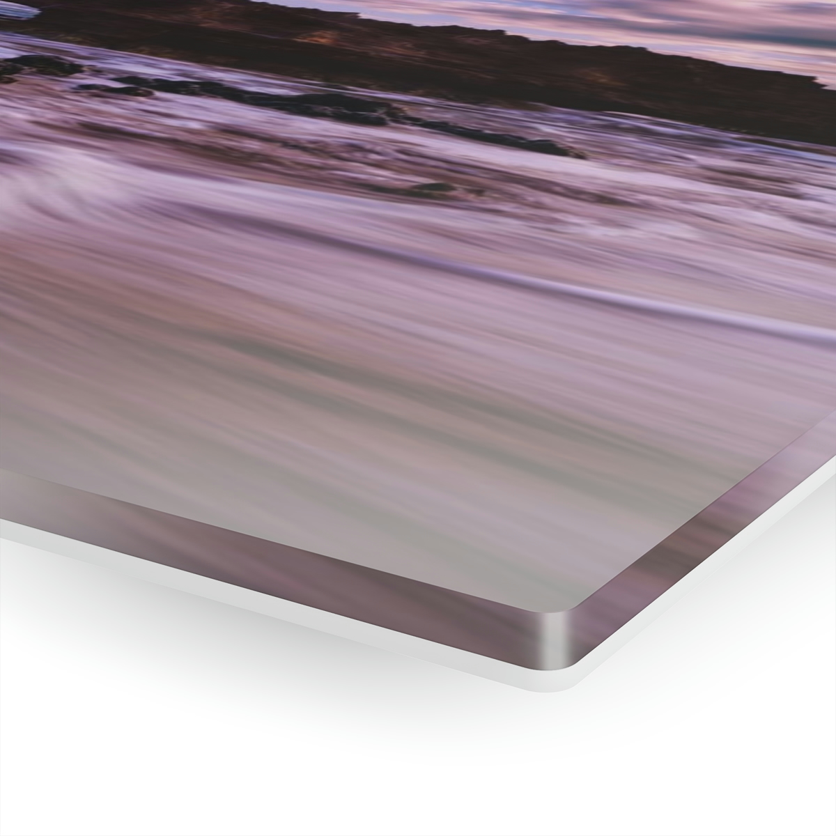 78311-12.jpg Ocean’s Embrace: Nature Painting of a Coastal Rock at Dawn with a Warm and Cold Palette in Acrylic Print