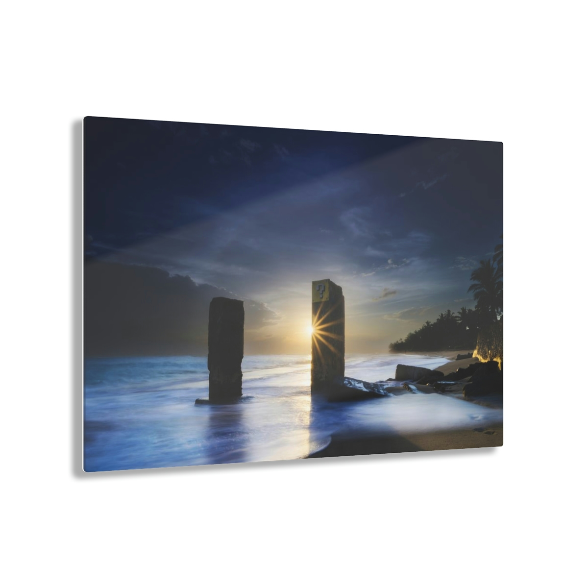 78311-55.jpg Sunset Serenade: Ocean's Mysterious Pillars & Ominous Cloud