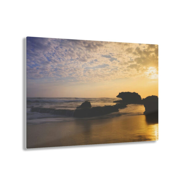 "Morning at Brown Bear Rock": Serene early morning on the ocean captured in stunning Acrylic Print wall art.