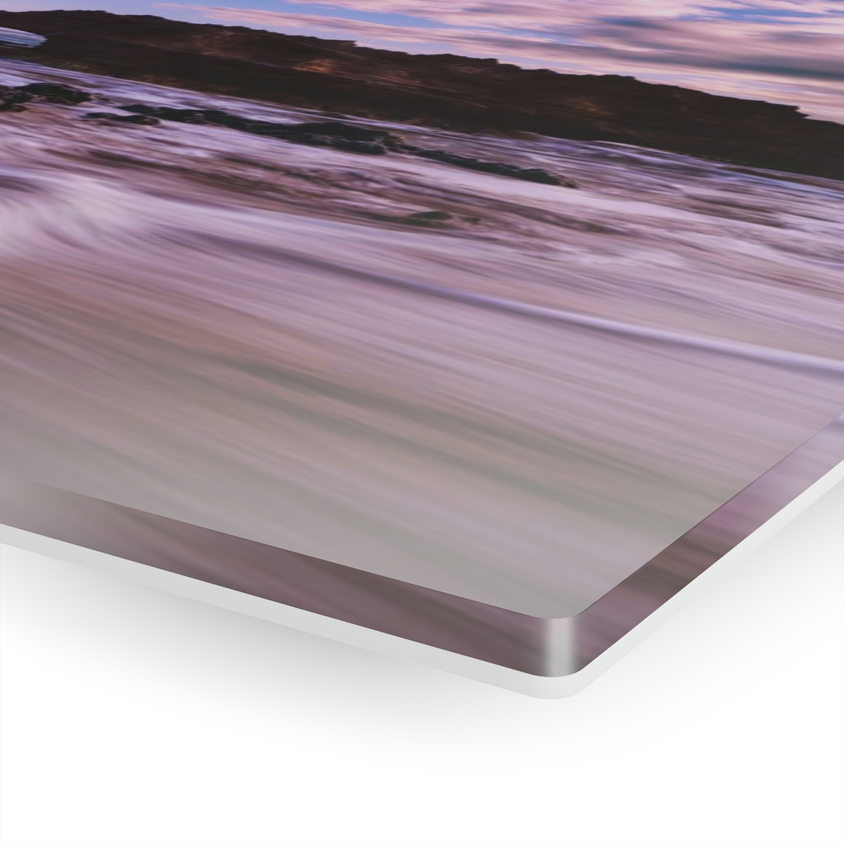 78312-12.jpg Ocean’s Embrace: Nature Painting of a Coastal Rock at Dawn with a Warm and Cold Palette in Acrylic Print