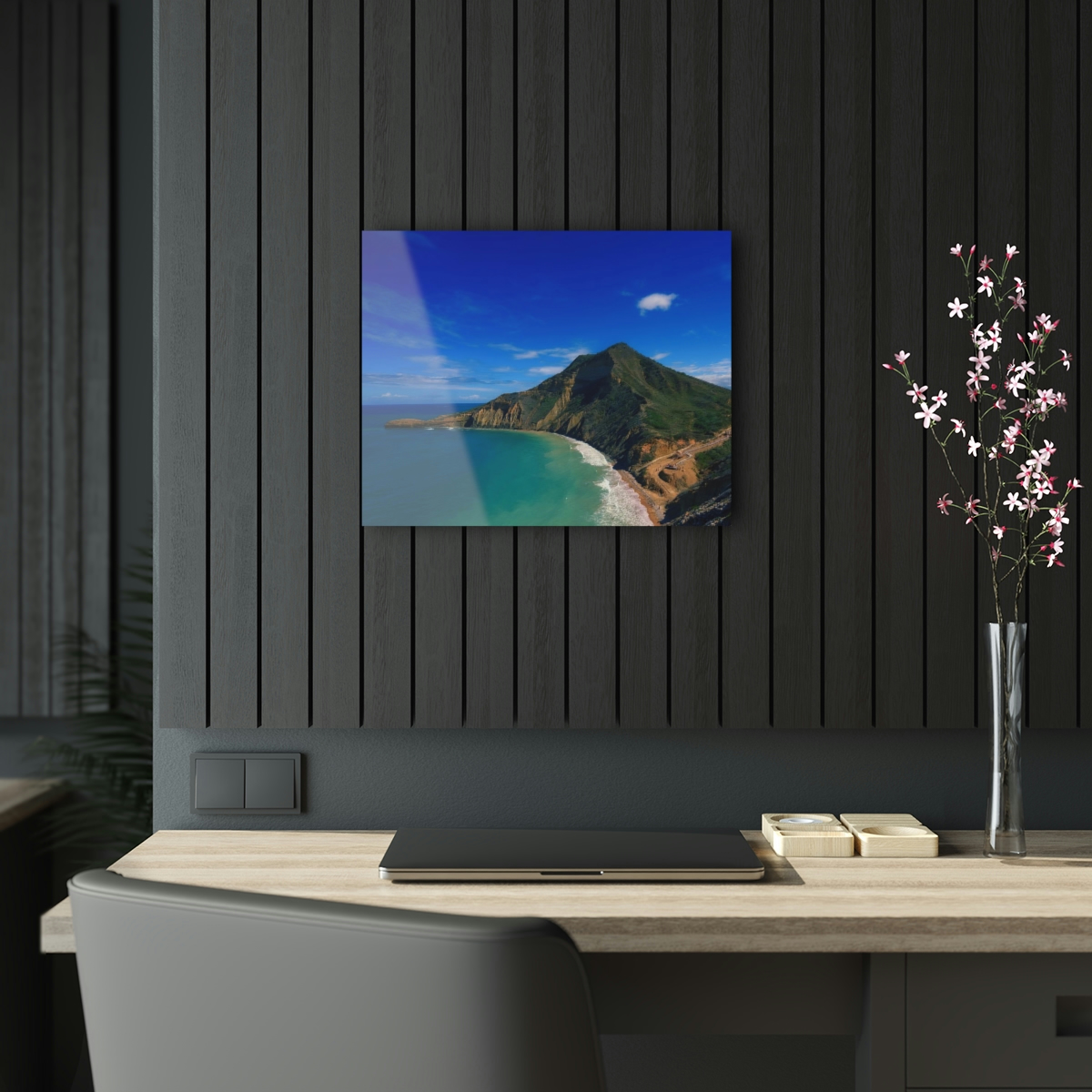 Tropical Paradise: Captivating Acrylic Prints of Beautiful Caribbean Mountains