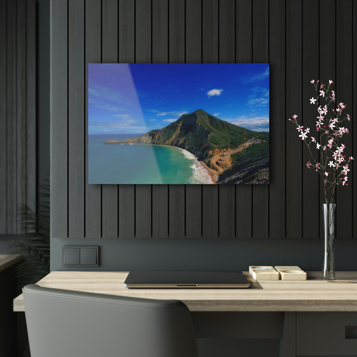 Tropical Paradise: Captivating Acrylic Prints of Beautiful Caribbean Mountains