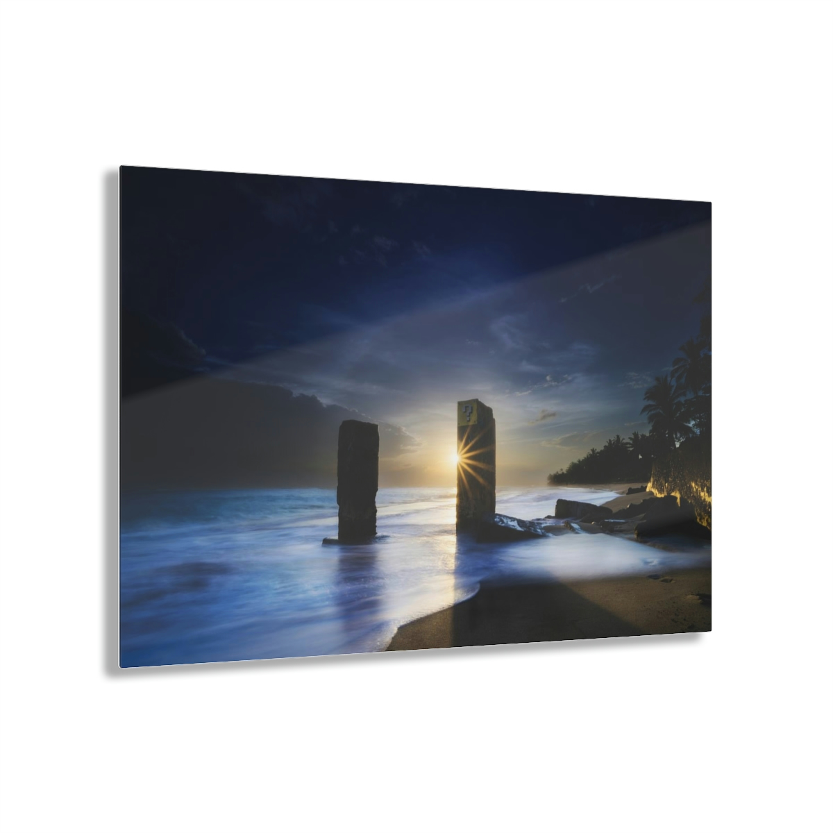 78313-55.jpg Sunset Serenade: Ocean's Mysterious Pillars & Ominous Cloud