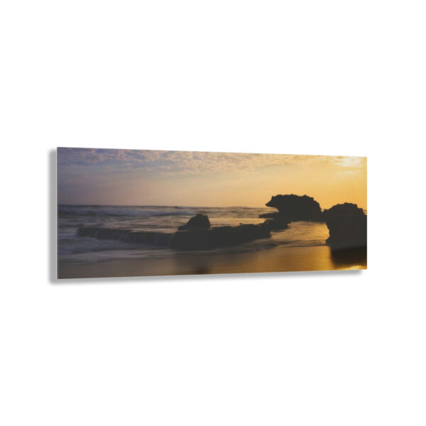 "Morning at Brown Bear Rock": Serene early morning on the ocean captured in stunning Acrylic Print wall art.