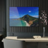 Tropical Paradise: Captivating Acrylic Prints of Beautiful Caribbean Mountains