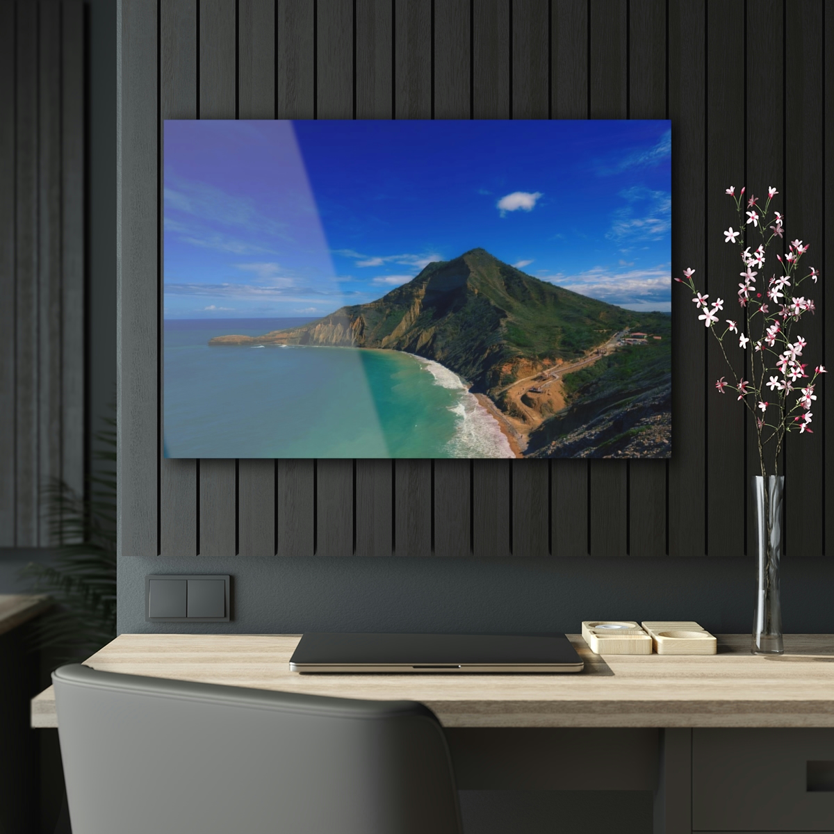 Tropical Paradise: Captivating Acrylic Prints of Beautiful Caribbean Mountains