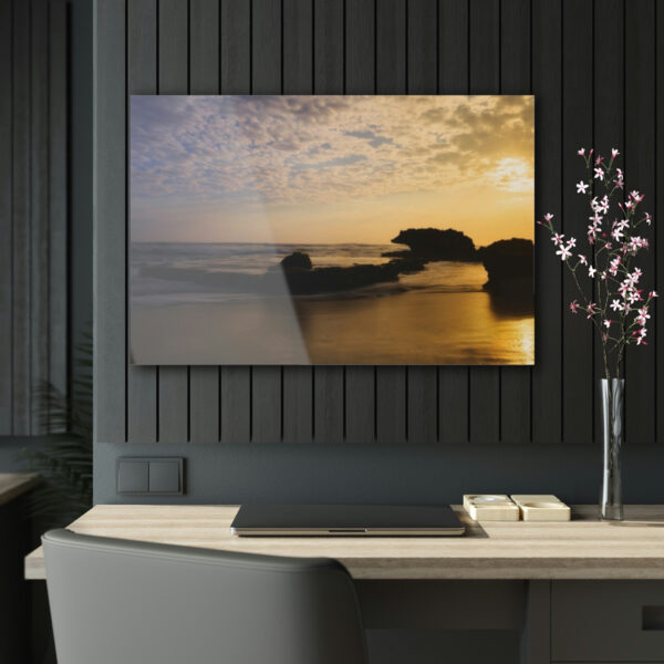 "Morning at Brown Bear Rock": Serene early morning on the ocean captured in stunning Acrylic Print wall art.