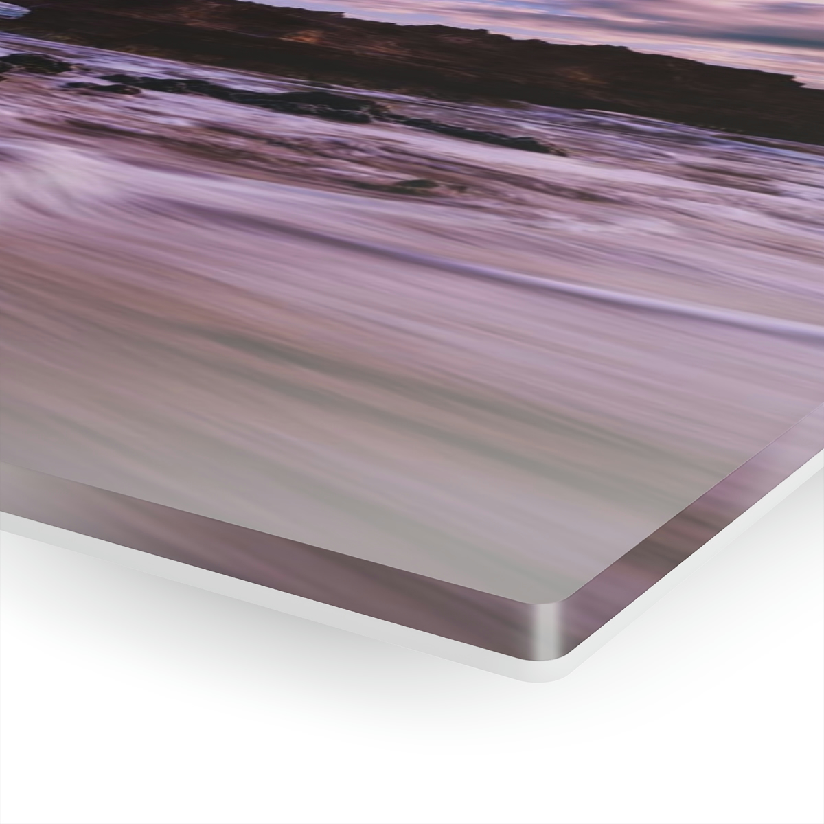 78316-7.jpg Ocean’s Embrace: Nature Painting of a Coastal Rock at Dawn with a Warm and Cold Palette in Acrylic Print