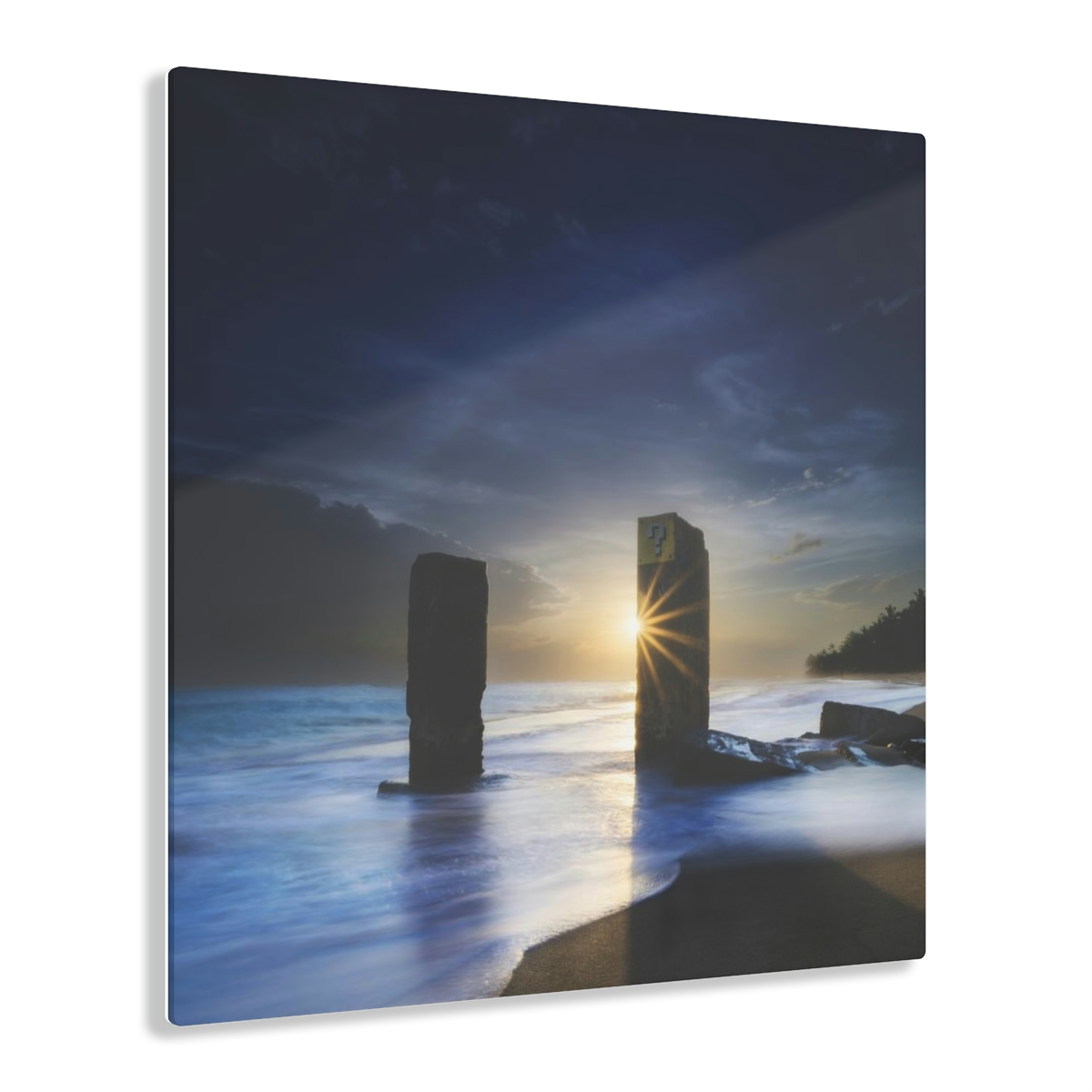 78316-80.jpg Sunset Serenade: Ocean's Mysterious Pillars & Ominous Cloud