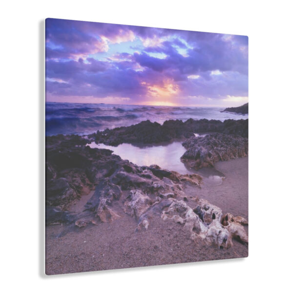 “Rocky Sunrise Seascape” Acrylic Print – Stunning Ocean Art