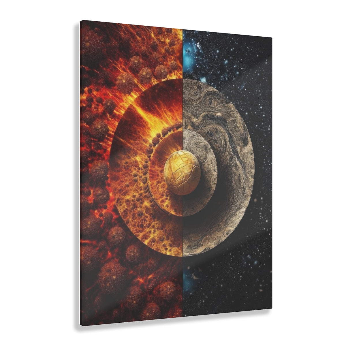 Hot & Cold Harmony: Abstract Wall Art - Acrylic Print