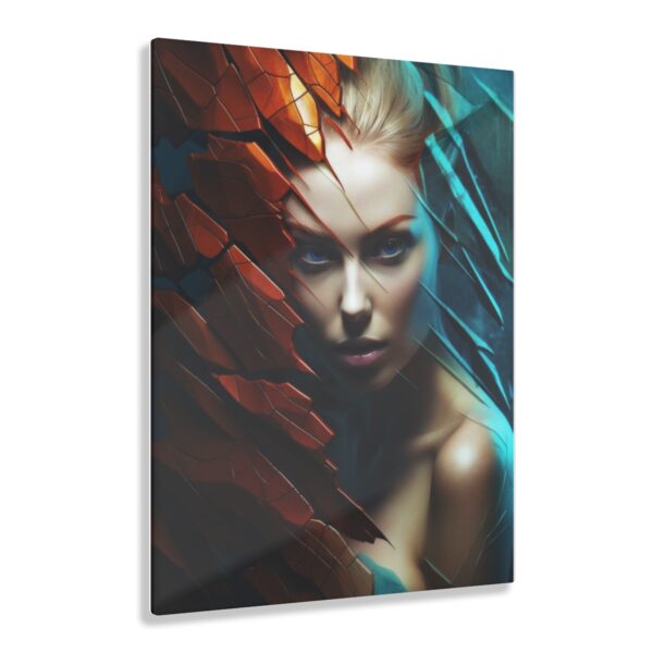 Ethereal Gaze: Abstract Blue-Eyed Girl - Acrylic Print