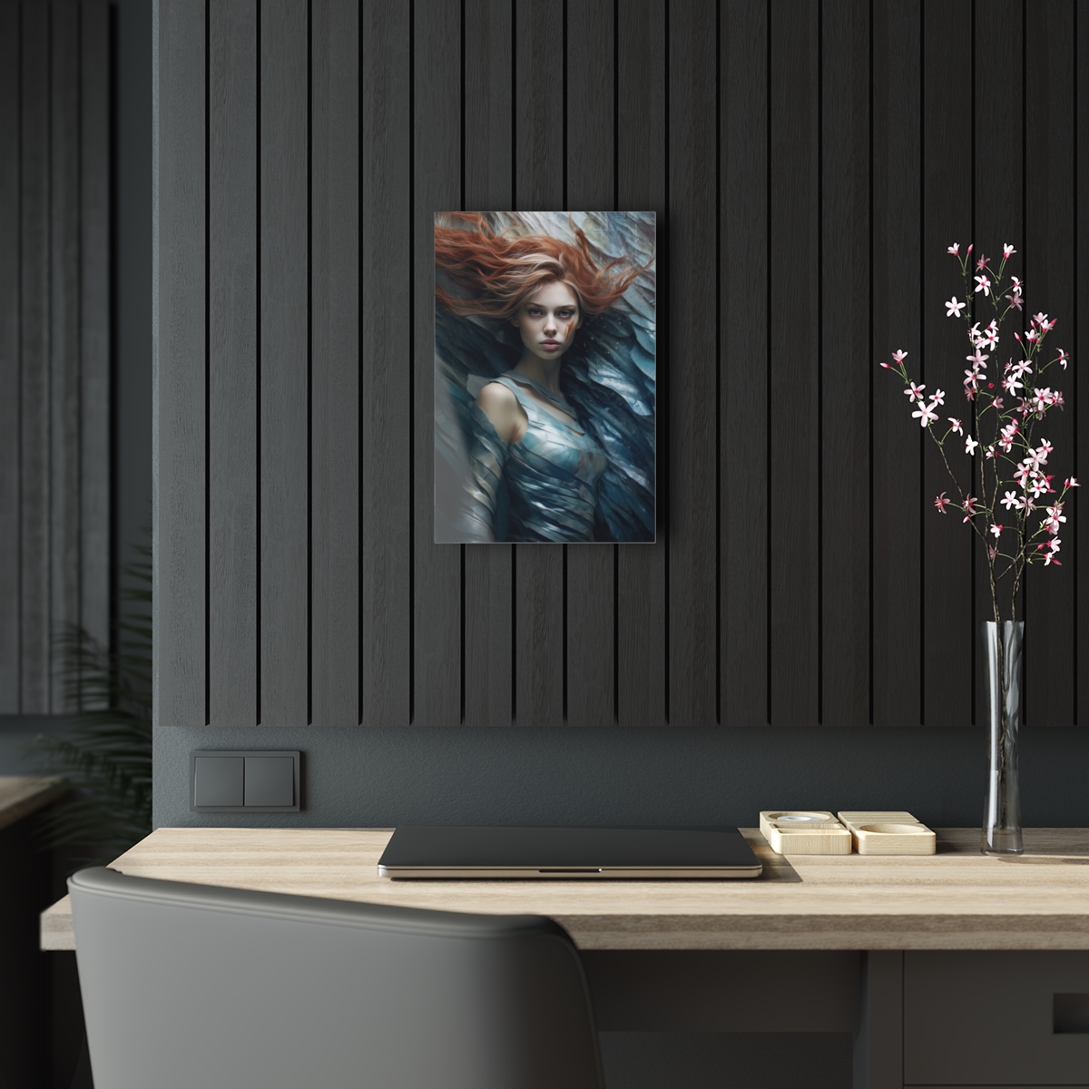 Mystic Serenity: Abstract Girl Goddess - Acrylic Print