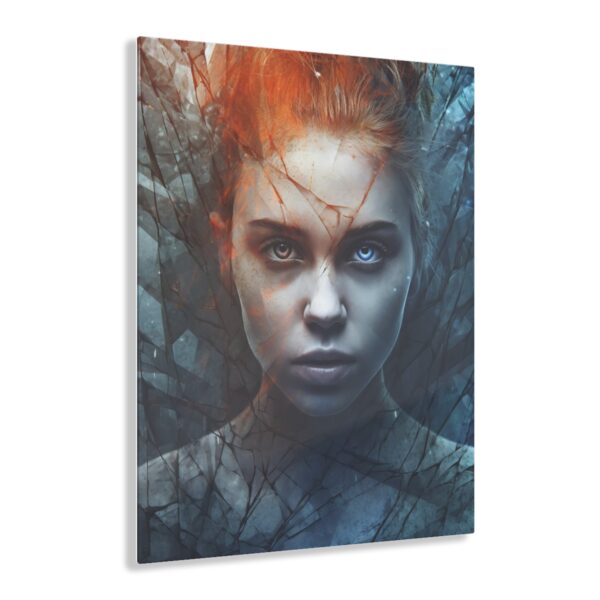 Transcendent Slate: Abstract Girl - Acrylic Print