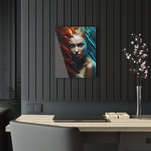 Ethereal Gaze: Abstract Blue-Eyed Girl - Acrylic Print