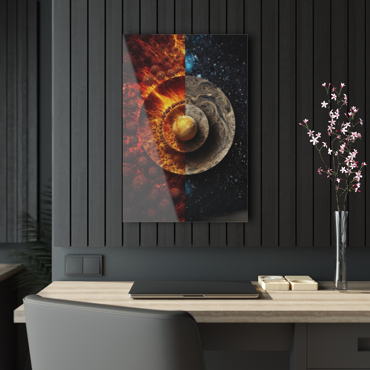 Hot & Cold Harmony: Abstract Wall Art - Acrylic Print