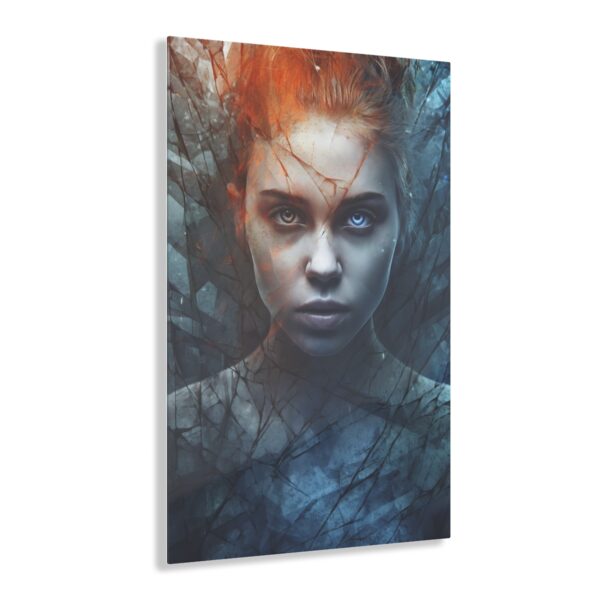 Transcendent Slate: Abstract Girl - Acrylic Print