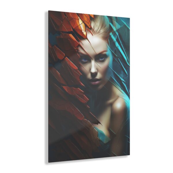 Ethereal Gaze: Abstract Blue-Eyed Girl - Acrylic Print