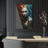 Ethereal Gaze: Abstract Blue-Eyed Girl - Acrylic Print