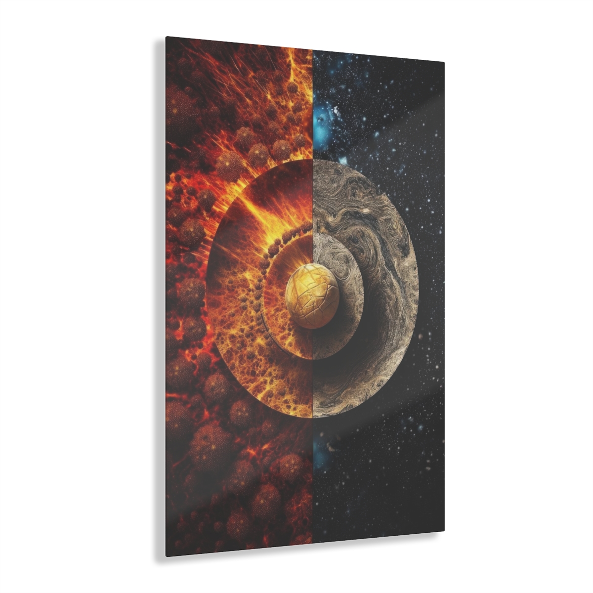 Hot & Cold Harmony: Abstract Wall Art - Acrylic Print