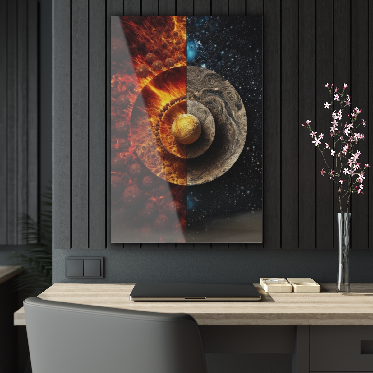 Hot & Cold Harmony: Abstract Wall Art - Acrylic Print