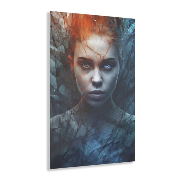 Transcendent Slate: Abstract Girl - Acrylic Print