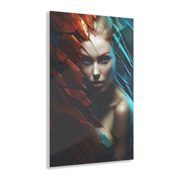 Ethereal Gaze: Abstract Blue-Eyed Girl - Acrylic Print