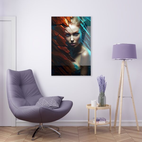 Ethereal Gaze: Abstract Blue-Eyed Girl - Acrylic Print