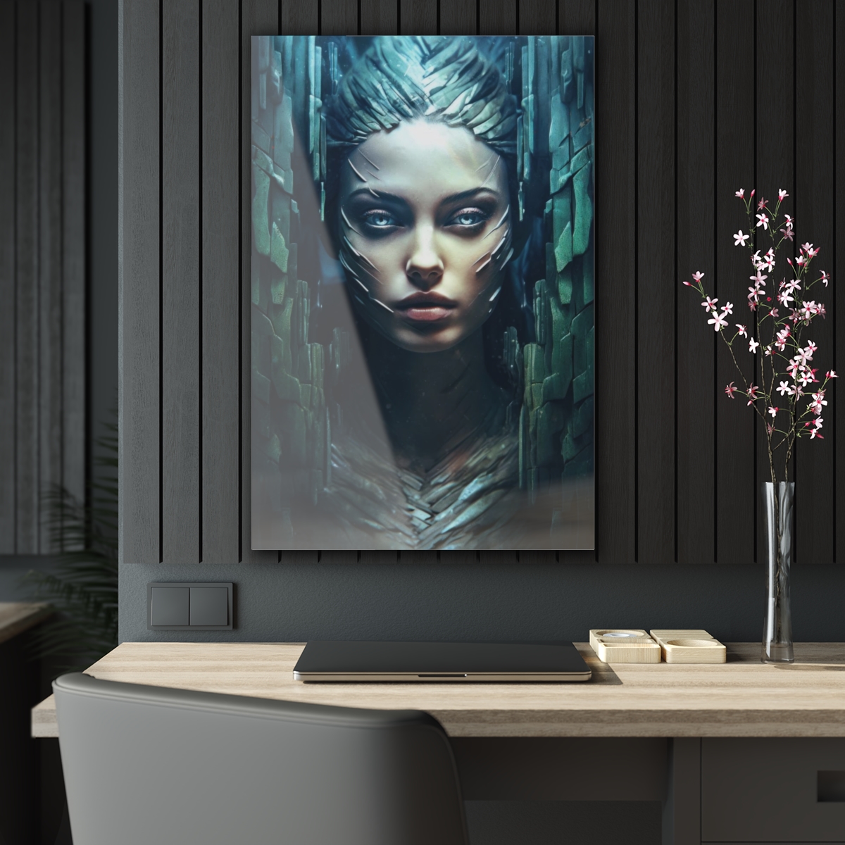 Enigmatic Presence: Abstract Stone Goddess - Acrylic Print
