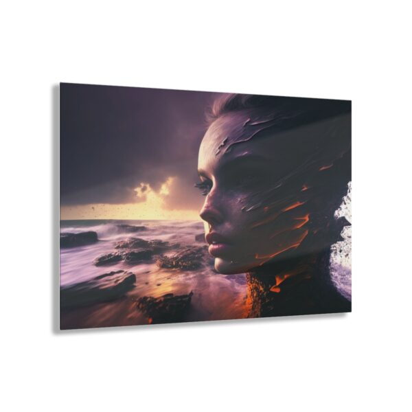 Oceanic Harmony: Abstract Ocean Girl - Acrylic Print