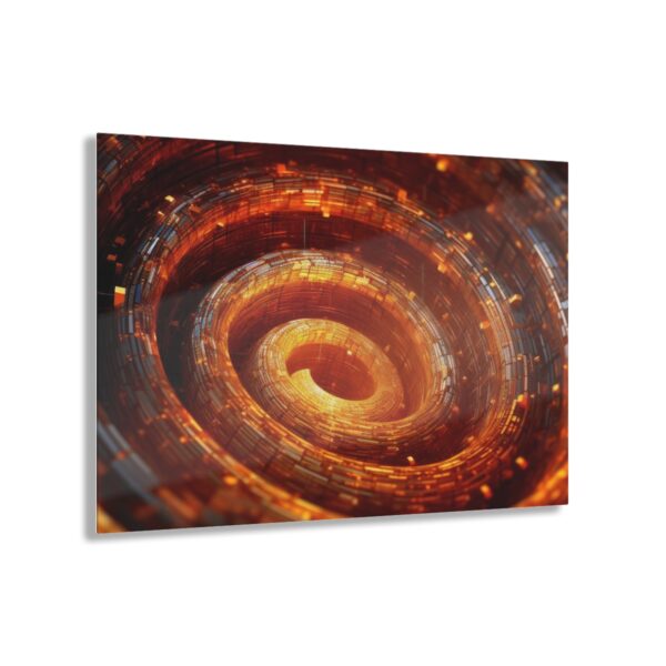 Metallic Spiral: Abstract Wall Art Decor - Acrylic Print