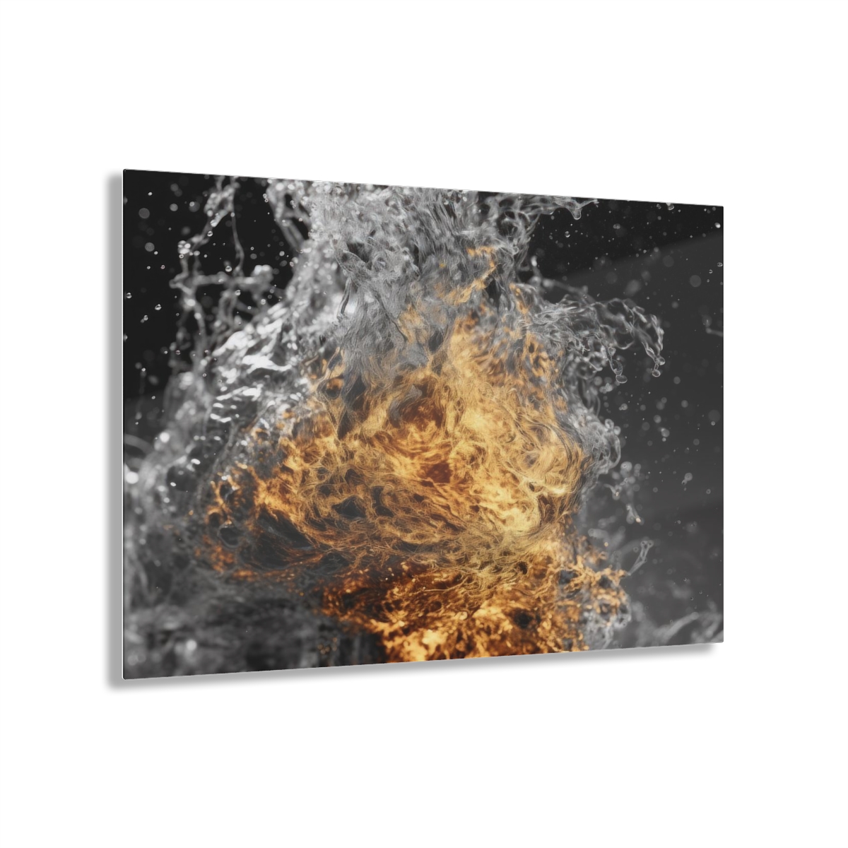 Elemental Fusion: Abstract Firewater Wall Art Acrylic Print