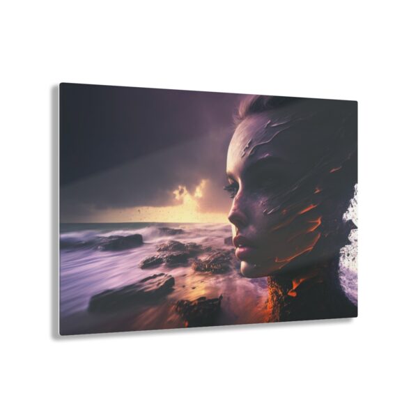 Oceanic Harmony: Abstract Ocean Girl - Acrylic Print