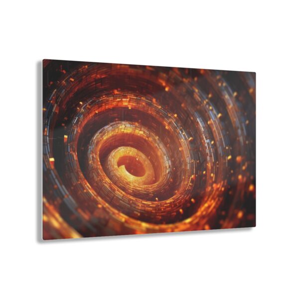 Metallic Spiral: Abstract Wall Art Decor - Acrylic Print