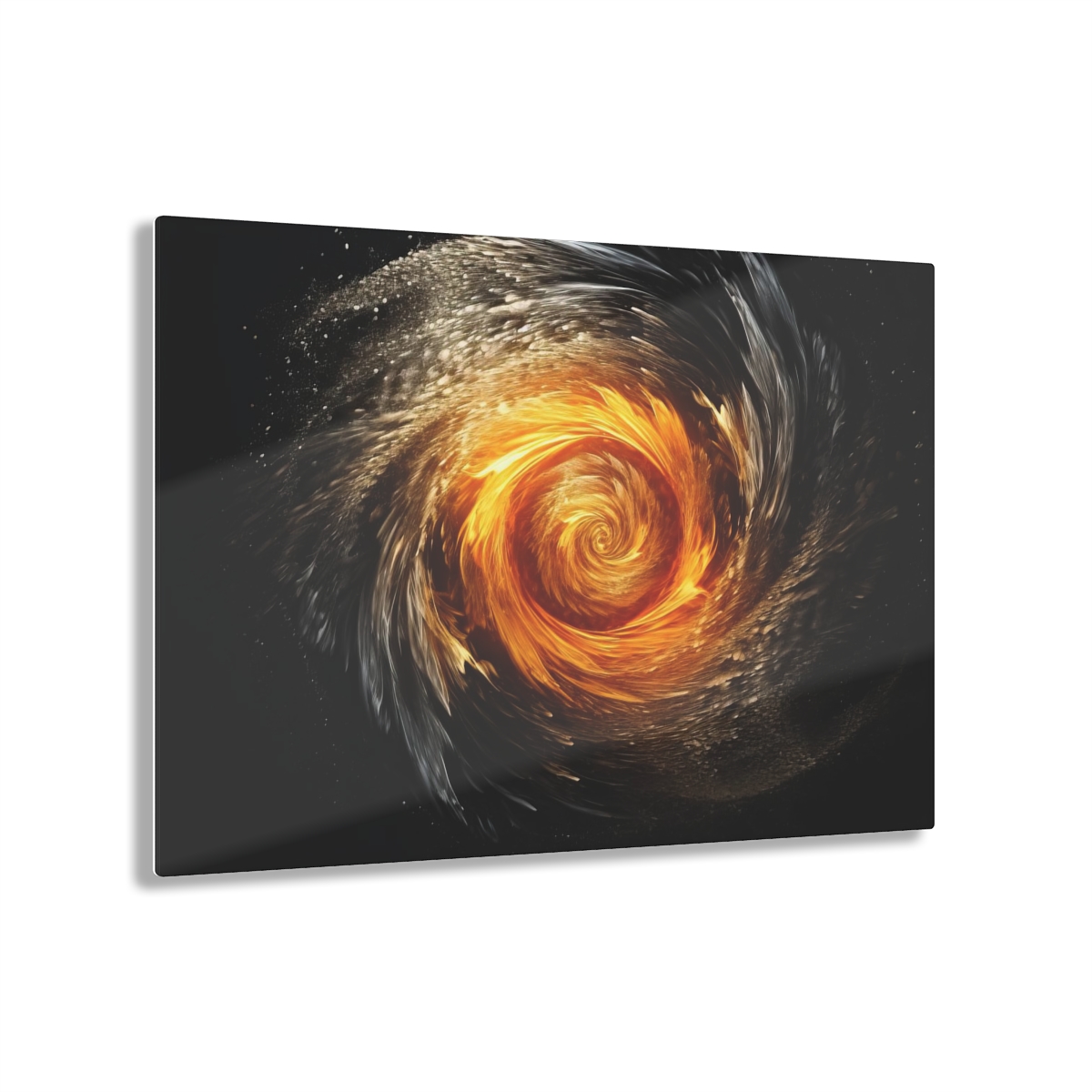 Fiery Frost: Abstract Fire Ice Wall Art Acrylic Print