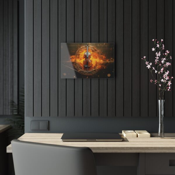 Melodic Flames: Abstract Fire Music Wall Art Acrylic Print