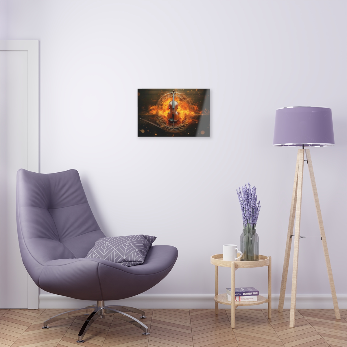 Melodic Flames: Abstract Fire Music Wall Art Acrylic Print