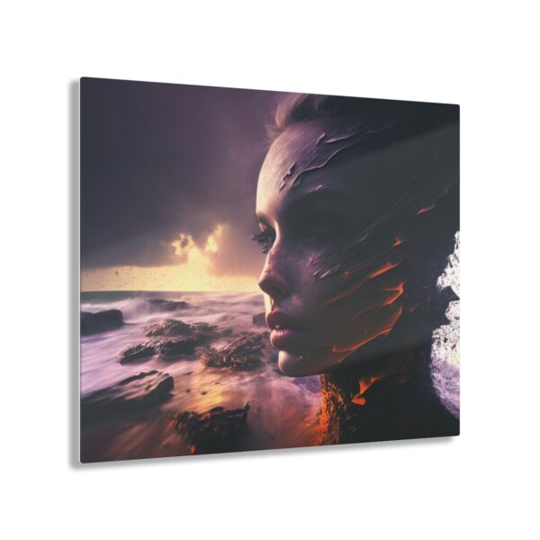 Oceanic Harmony: Abstract Ocean Girl - Acrylic Print